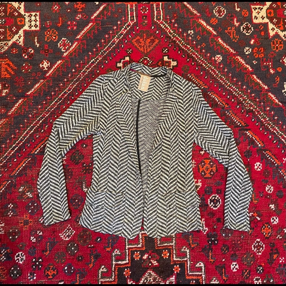 Drapey striped gray sweater Blazer - Anthropologie - Size S